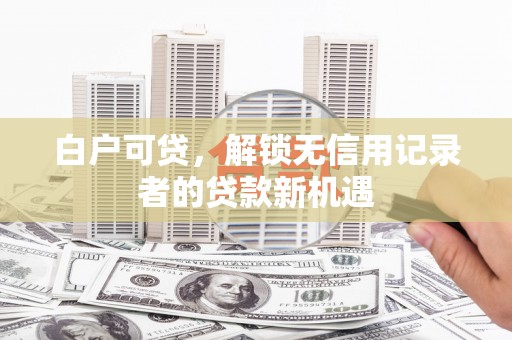 寿丰白户可贷，解锁无信用记录者的贷款新机遇