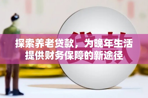 寿丰探索养老贷款，为晚年生活提供财务保障的新途径