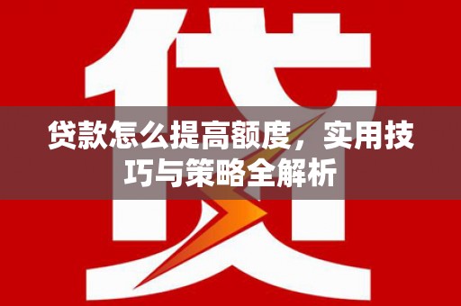 寿丰贷款怎么提高额度，实用技巧与策略全解析