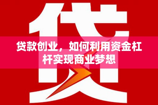 寿丰贷款创业，如何利用资金杠杆实现商业梦想