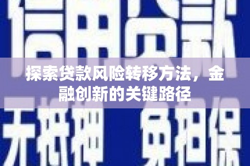 寿丰探索贷款风险转移方法，金融创新的关键路径