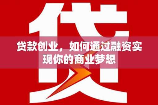 寿丰贷款创业，如何通过融资实现你的商业梦想