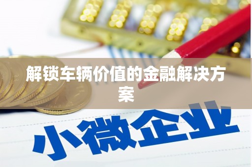 寿丰解锁车辆价值的金融解决方案