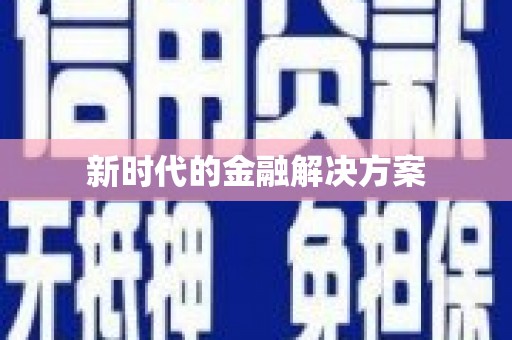 寿丰新时代的金融解决方案